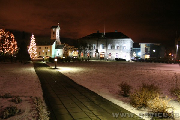 Reykjavik late night during Christmas 2005