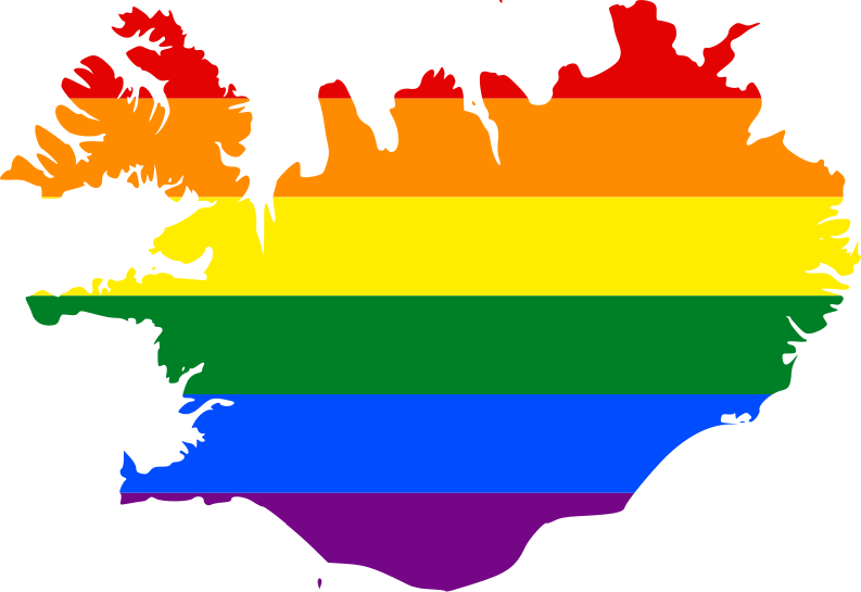 LGBT flag map of Iceland